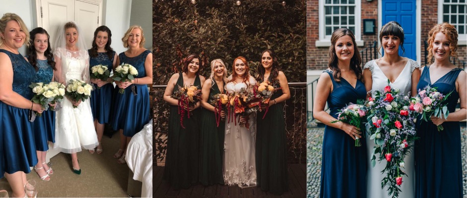 Bride and Bridesmaids traditionally have bouquets